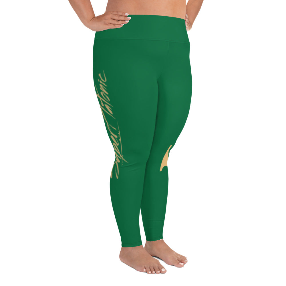 Leggings (Plus Size) "Green & Gold"