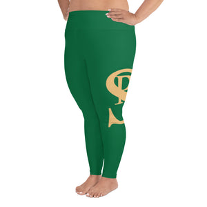 Leggings (Plus Size) "Green & Gold"