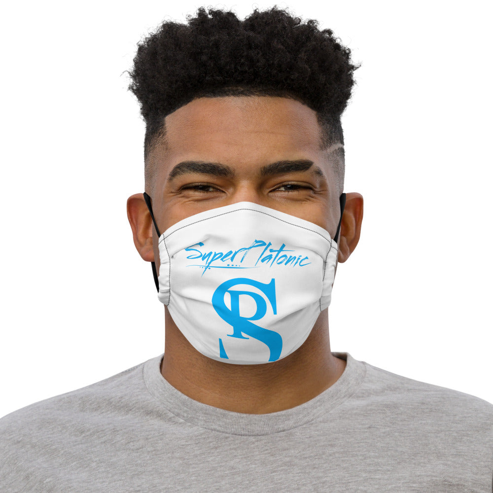 Face Mask "White & Baby Blue"