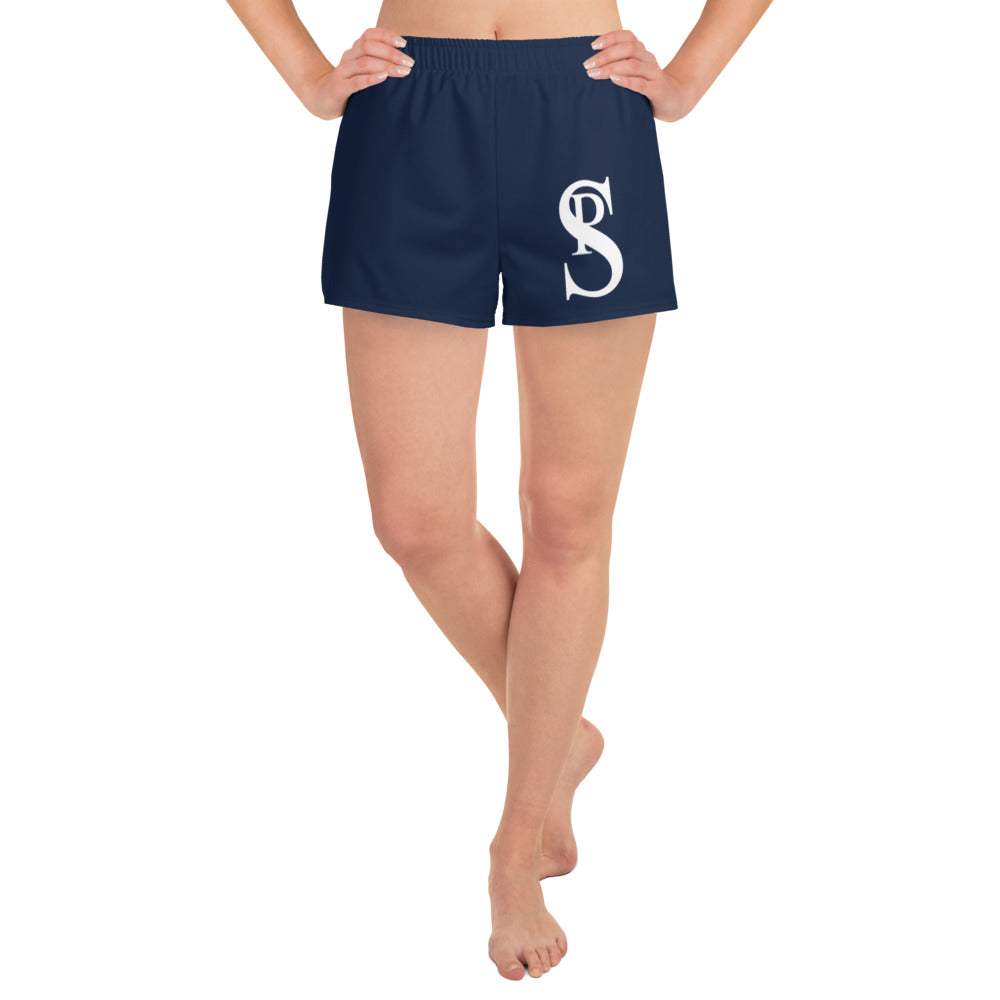 Women's Athletic Shorts "Navy Blue & White"