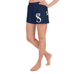 Women's Athletic Shorts "Navy Blue & White"