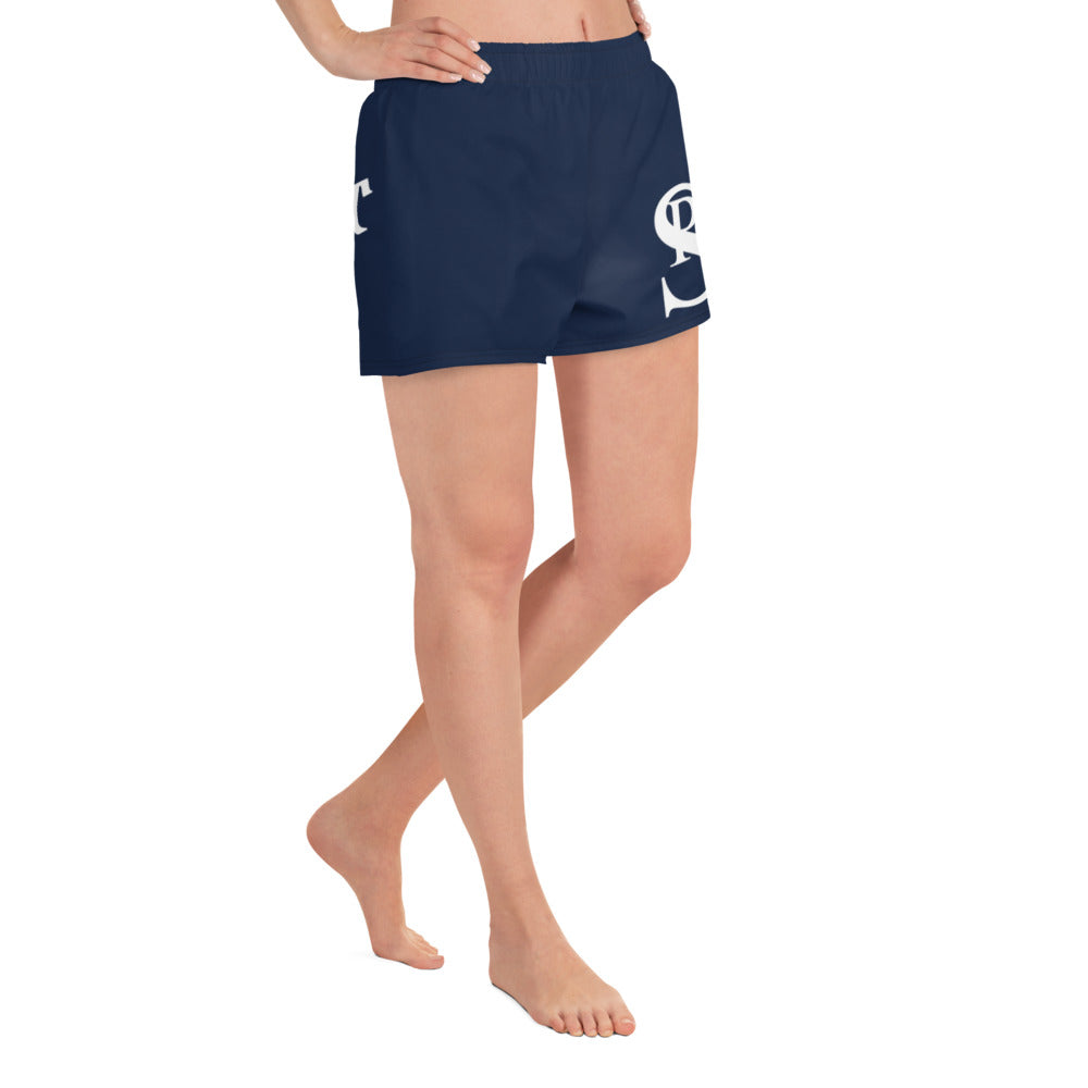 Women's Athletic Shorts "Navy Blue & White"