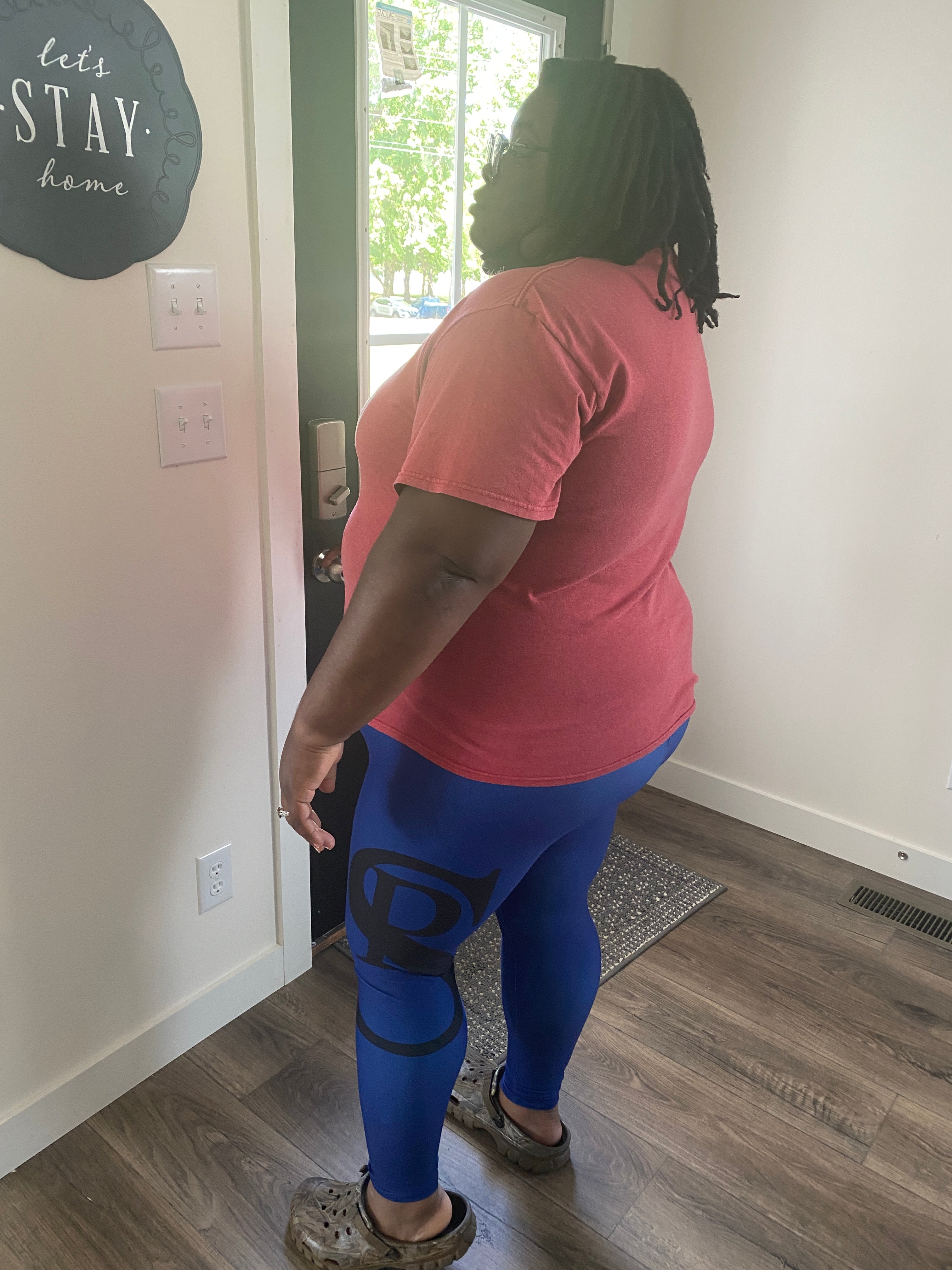 Leggings (Plus Size) "Blue & Black"