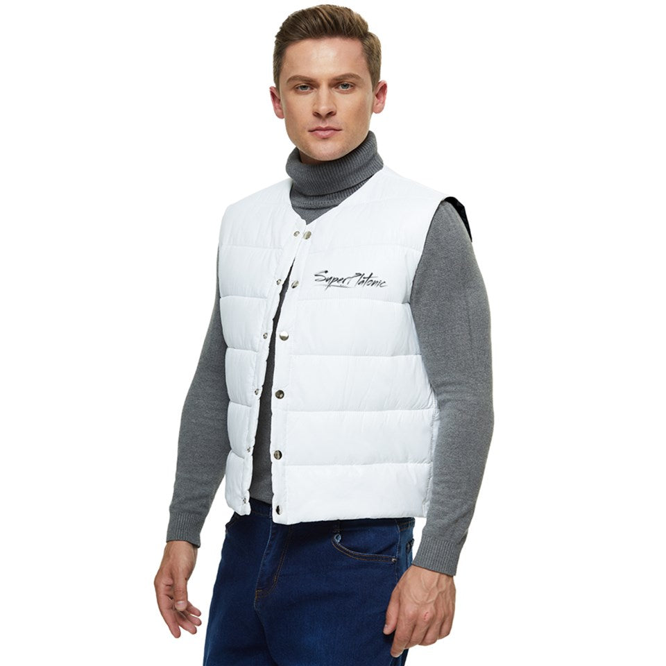 Men's Short Button Up Puffer Vest