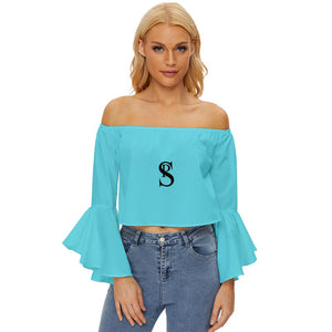 Off Shoulder Flutter Bell Sleeve Top