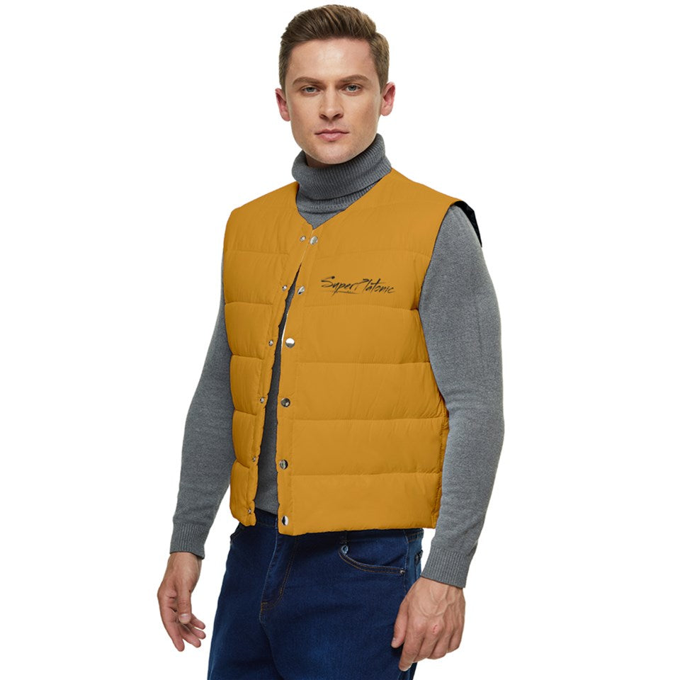 Men's Short Button Up Puffer Vest