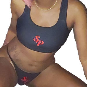 Lingerie Sports Bra "Black & Red"