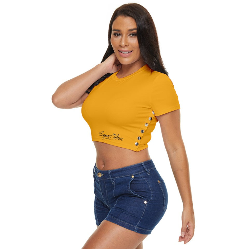 Side Button Cropped Tee