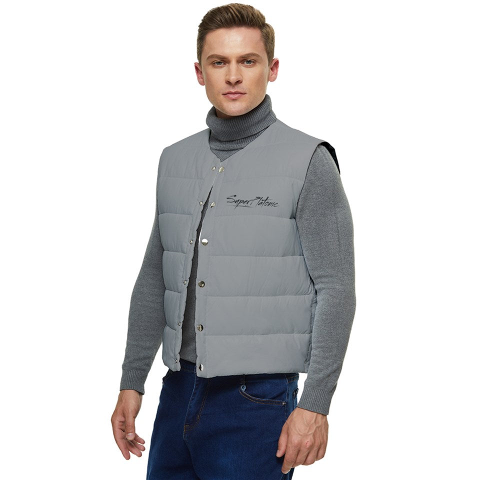 Men's Short Button Up Puffer Vest