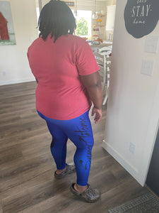 Leggings (Plus Size) "Blue & Black"