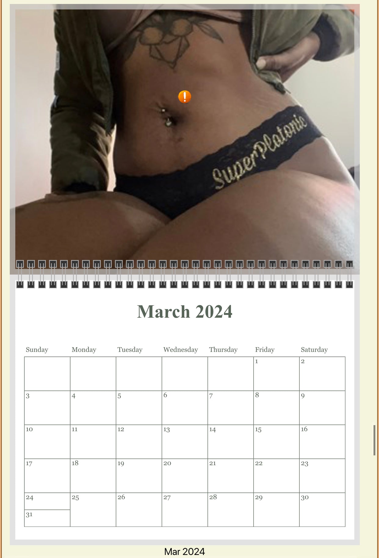 2023-24 Lingerie/Swimsuit Wall Calendar (18 Months)