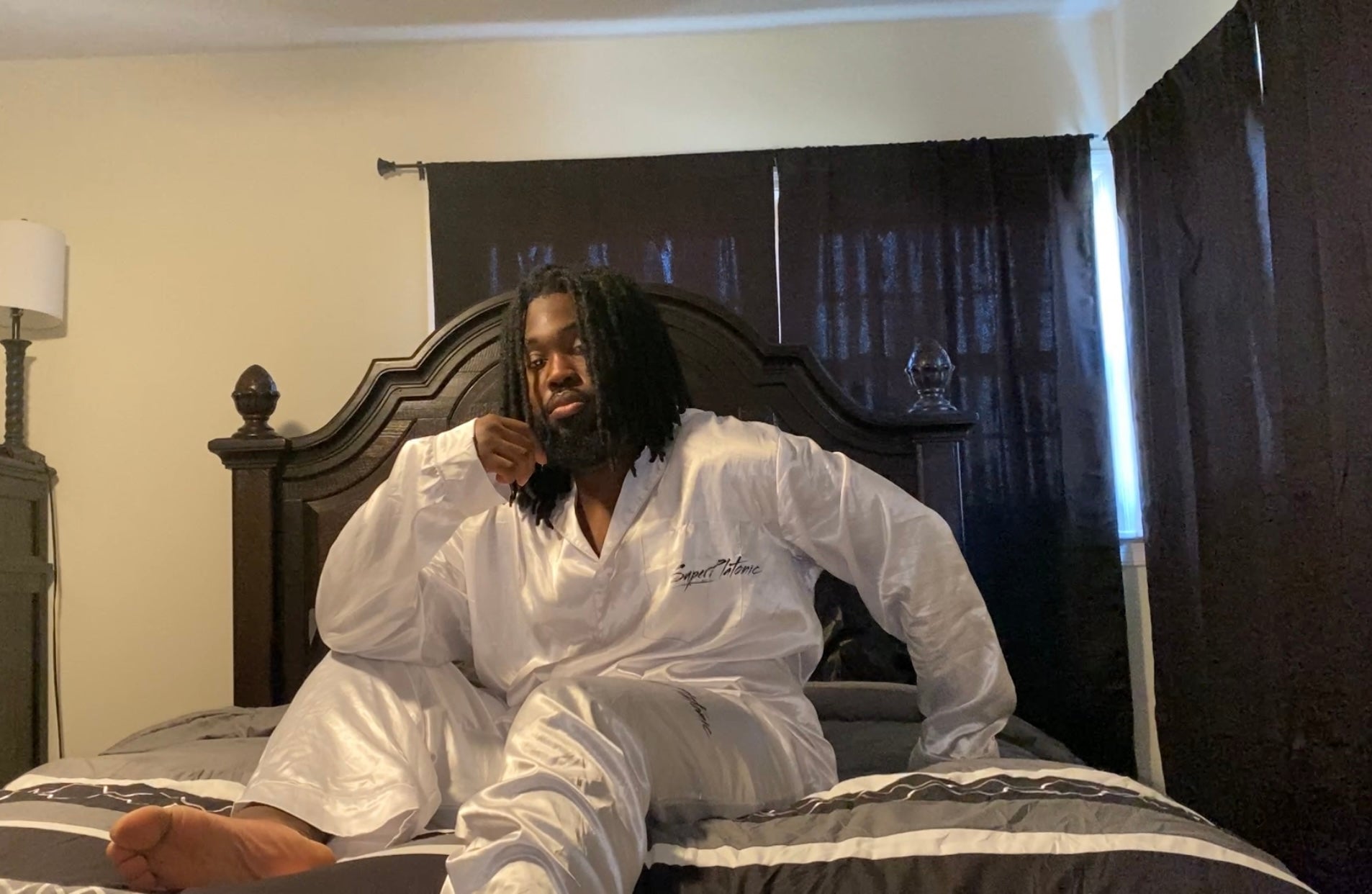 Men's Long Sleeve Satin Pajamas Set