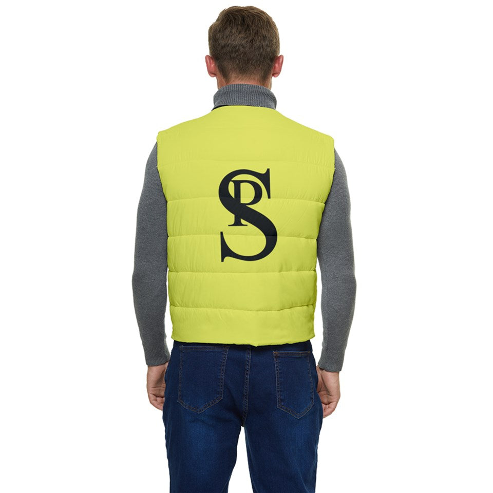 Men's Short Button Up Puffer Vest