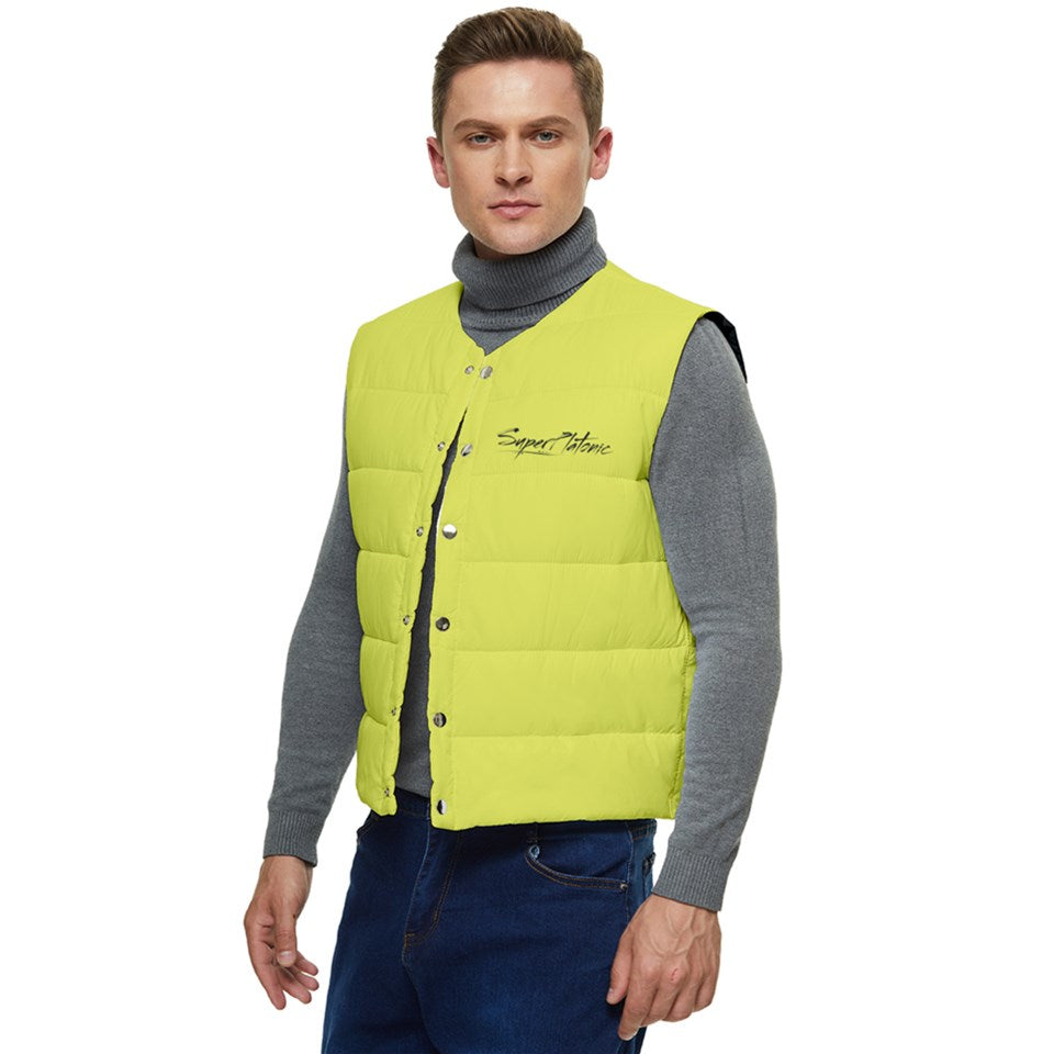 Men's Short Button Up Puffer Vest