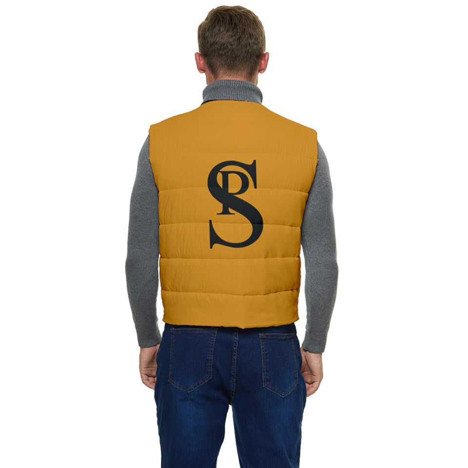 Men's Short Button Up Puffer Vest