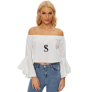 Off Shoulder Flutter Bell Sleeve Top